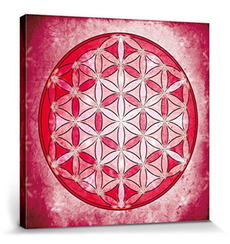 1art1 Mandalas Poster Die Blume des Lebens, Element Luft Bilder Leinwand-Bild Auf Keilrahmen | XXL-Wandbild Poster Kunstdruck Als Leinwandbild 70x70 cm von 1art1