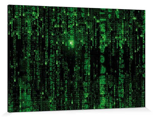 1art1 Matrix Poster Matrix Code, Grüner Regen Bilder Leinwand-Bild Auf Keilrahmen | XXL-Wandbild Poster Kunstdruck Als Leinwandbild 180x120 cm von 1art1