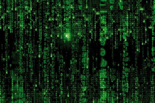 1art1 Matrix Matrix Code, Grüner Regen Selbstklebende Fototapete Poster-Tapete 180x120 cm von 1art1