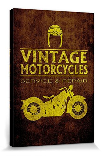 1art1 Motorradsport Poster Vintage Motorcycles Service and Repair Bilder Leinwand-Bild Auf Keilrahmen | XXL-Wandbild Poster Kunstdruck Als Leinwandbild 30x20 cm von 1art1