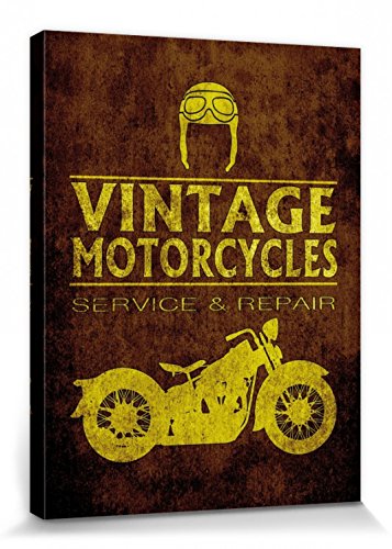 1art1 Motorradsport Poster Vintage Motorcycles Service and Repair Bilder Leinwand-Bild Auf Keilrahmen | XXL-Wandbild Poster Kunstdruck Als Leinwandbild 40x30 cm von 1art1