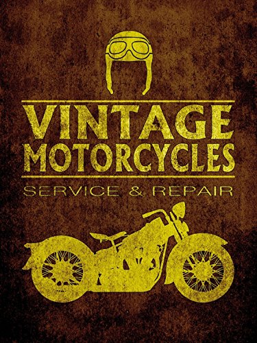 1art1 Motorradsport Poster Vintage Motorcycles Service and Repair Bilder Leinwand-Bild Auf Keilrahmen | XXL-Wandbild Poster Kunstdruck Als Leinwandbild 80x60 cm von 1art1