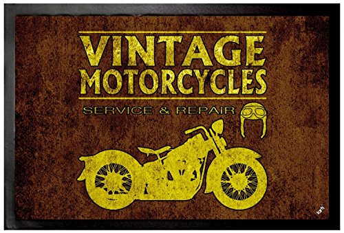 1art1 Motorradsport Vintage Motorcycles Service and Repair Fußmatte Dekomatte Innenbereich | Design Türmatte 60x40 cm von 1art1