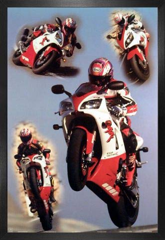 1art1 Motorräder Poster Plakat | Bild und MDF-Rahmen - Yamaha Collage (91 x 61cm) von 1art1