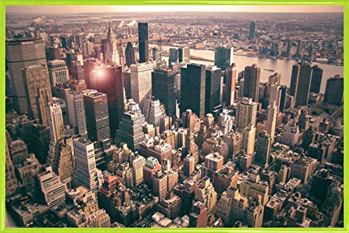 1art1 New York Poster Plakat | Bild und Kunststoff-Rahmen - Blick Auf Manhattan Vom Empire State Building (91 x 61cm) von 1art1