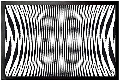 1art1 Optische Täuschungen Geometrische Muster Schwarz Weiss Fußmatte Dekomatte Innenbereich | Design Türmatte 60x40 cm von 1art1