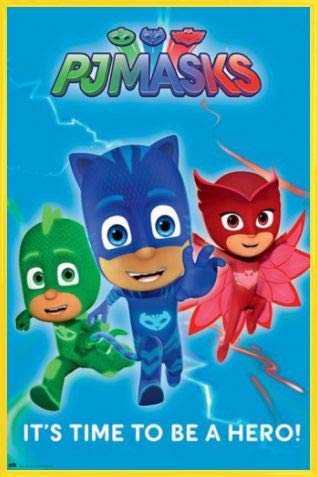 1art1 PJ Masks – Pyjamahelden Poster Plakat | Bild und Kunststoff-Rahmen - It's Time to Be A Hero (91 x 61cm) von 1art1