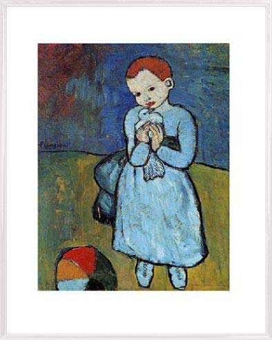 1art1 Pablo Picasso Poster Kunstdruck Bild und Kunststoff-Rahmen - L'enfant Au Pigeon (c) (50 x 40cm) von 1art1