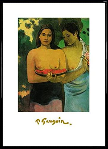 1art1 Paul Gauguin Poster Kunstdruck Bild und Kunststoff-Rahmen - Thahiti Mädchen (70 x 50cm) von 1art1