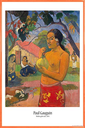 1art1 Paul Gauguin Poster Plakat | Bild und Kunststoff-Rahmen - Wohin Gehst Du? Ea Haere Ai Oe, 1893 (91 x 61cm) von 1art1