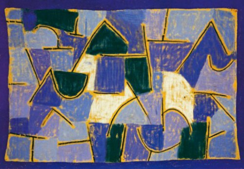 1art1 Paul Klee Blaue Nacht, 1937, 3-Teilig Selbstklebende Fototapete Poster-Tapete 360x250 cm von 1art1