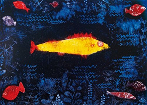 1art1 Paul Klee Der Goldene Fisch, 1925, 3-Teilig Fototapete Poster-Tapete 360x250 cm von 1art1