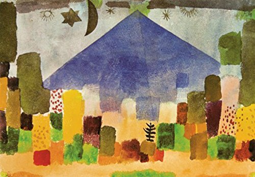 1art1 Paul Klee Der Niesen, Ägyptische Nacht, 1915, 3-Teilig Selbstklebende Fototapete Poster-Tapete 360x250 cm von 1art1