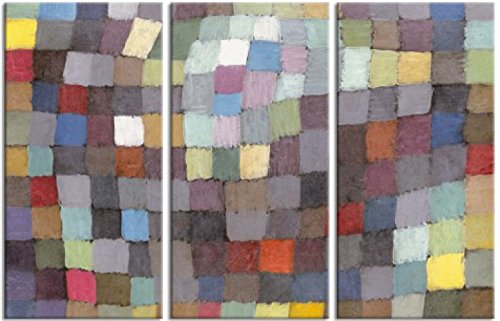1art1 Paul Klee Poster Maibild, 1925, 3-Teilig Bilder Leinwand-Bild Auf Keilrahmen | XXL-Wandbild Poster Kunstdruck Als Leinwandbild 180x120 cm von 1art1