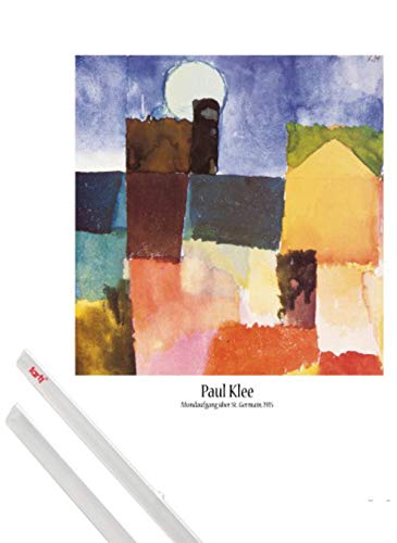 1art1 Paul Klee Plakat | Bild (91x61 cm) Mondaufgang Über St. Germain, 1915 + EIN Paar Posterleisten, Transparent von 1art1