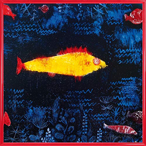 1art1 Paul Klee Poster Kunstdruck Bild und Kunststoff-Rahmen - Der Goldene Fisch, 1925 (40 x 40cm) von 1art1