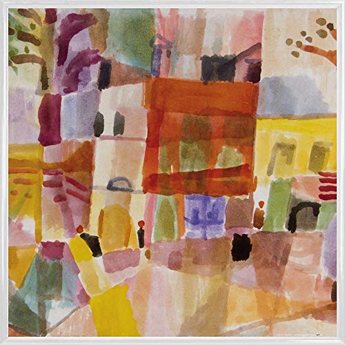 1art1 Paul Klee Poster Kunstdruck Bild und Kunststoff-Rahmen - Rote Und Gelbe Häuser In Tunis, 1914 (40 x 40cm) von 1art1