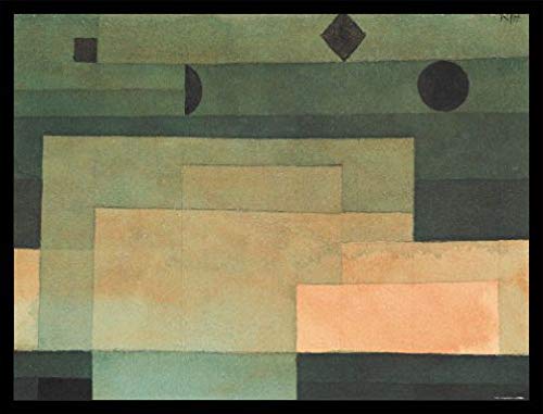 Paul Klee Poster Kunstdruck Bild und MDF-Rahmen Schwarz - Gestirne Über Dem Tempel, 1922 (80 x 60cm) von 1art1