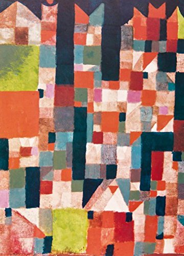 1art1 Paul Klee Städtebild Mit Roten Und Grünen Akzenten, 1921, 2-Teilig Selbstklebende Fototapete Poster-Tapete 250x180 cm von 1art1
