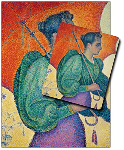 1art1 Paul Signac, Frau Mit Sonnenschirm, 1893 1 Kunstdruck Bild (80x60 cm) + 1 Mauspad (23x19 cm) Geschenkset von 1art1