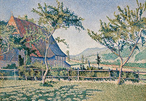 1art1 Paul Signac Comblat-Le-Château, Die Wiese, 1886, 3-Teilig Selbstklebende Fototapete Poster-Tapete 360x250 cm von 1art1