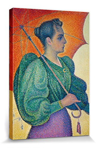 1art1 Paul Signac Poster Frau Mit Sonnenschirm, 1893 Bilder Leinwand-Bild Auf Keilrahmen | XXL-Wandbild Poster Kunstdruck Als Leinwandbild 30x20 cm von 1art1