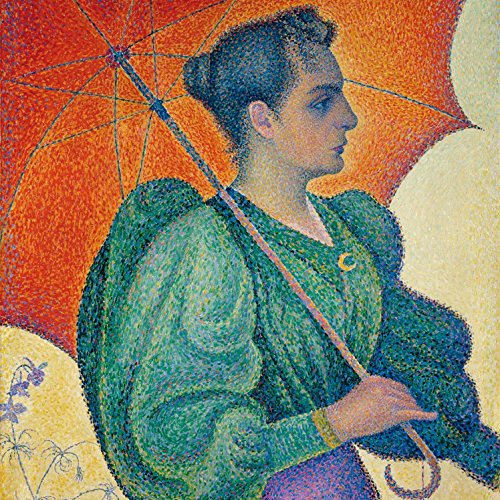 1art1 Paul Signac Poster Frau Mit Sonnenschirm, 1893 Bilder Leinwand-Bild Auf Keilrahmen | XXL-Wandbild Poster Kunstdruck Als Leinwandbild 40x40 cm von 1art1