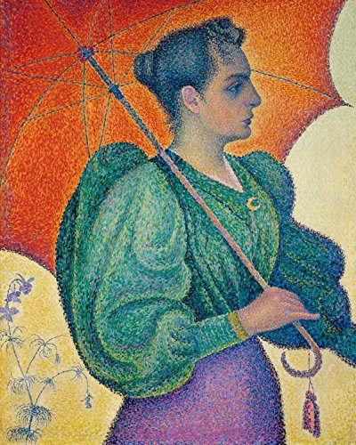 1art1 Paul Signac Poster Frau Mit Sonnenschirm, 1893 Bilder Leinwand-Bild Auf Keilrahmen | XXL-Wandbild Poster Kunstdruck Als Leinwandbild 50x40 cm von 1art1