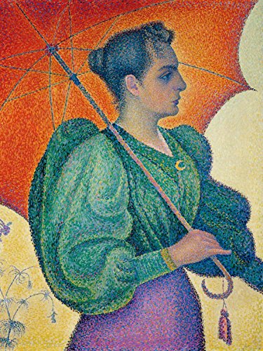 1art1 Paul Signac Poster Frau Mit Sonnenschirm, 1893 Bilder Leinwand-Bild Auf Keilrahmen | XXL-Wandbild Poster Kunstdruck Als Leinwandbild 80x60 cm von 1art1