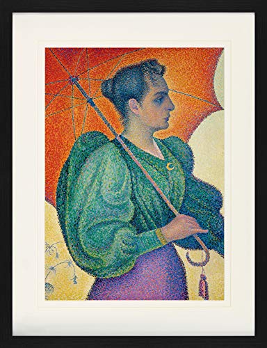 1art1 Paul Signac Poster Frau Mit Sonnenschirm, 1893 Gerahmtes Bild Mit Edlem Passepartout | Wand-Bilder | Im Bilderrahmen 80x60 cm von 1art1