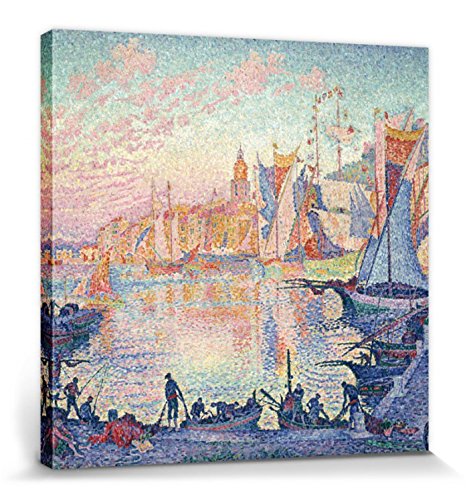 1art1 Paul Signac Poster Hafen Von Saint-Tropez, 1901-1902 Bilder Leinwand-Bild Auf Keilrahmen | XXL-Wandbild Poster Kunstdruck Als Leinwandbild 70x70 cm von 1art1