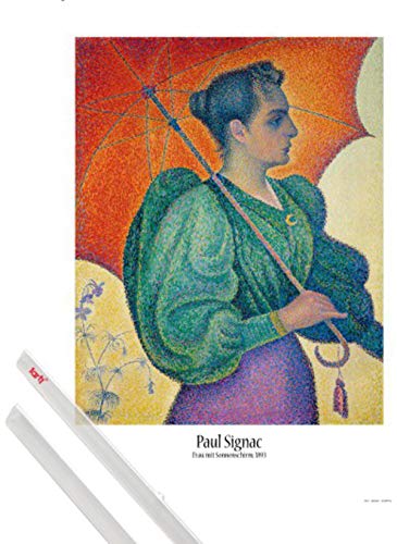 1art1 Paul Signac Plakat | Bild (91x61 cm) Frau Mit Sonnenschirm, 1893 + EIN Paar Posterleisten, Transparent von 1art1