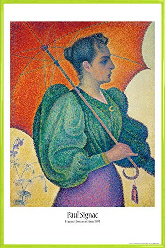 1art1 Paul Signac Poster Plakat | Bild und Kunststoff-Rahmen - Frau Mit Sonnenschirm, 1893 (91 x 61cm) von 1art1