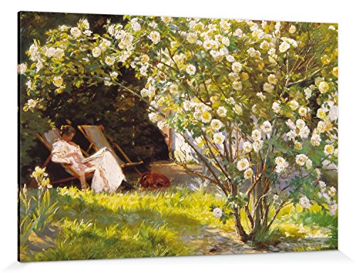 1art1 Peter Severen Kroyer Poster Der Rosengarten, 1893 Bilder Leinwand-Bild Auf Keilrahmen | XXL-Wandbild Poster Kunstdruck Als Leinwandbild 180x120 cm von 1art1