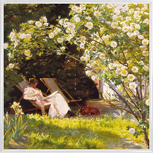 1art1 Peter Severen Kroyer Poster Kunstdruck Bild und Kunststoff-Rahmen - Der Rosengarten, 1893 (40 x 40cm) von 1art1