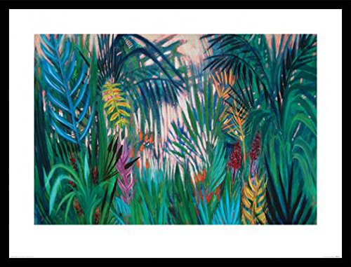 1art1 Pflanzen Poster Kunstdruck Bild und MDF-Rahmen Schwarz - Lush Life, Shyama Ruffell (80 x 60cm) von 1art1