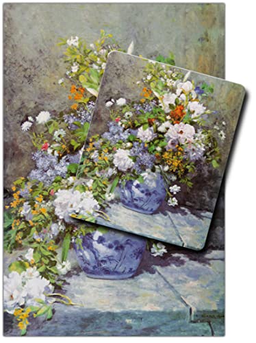 1art1 Pierre Auguste Renoir, Große Vase Mit Blumen, 1866 1 Kunstdruck Bild (120x80 cm) + 1 Mauspad (23x19 cm) Geschenkset von 1art1