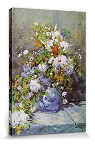 1art1 Pierre Auguste Renoir Poster Große Vase Mit Blumen, 1866 Bilder Leinwand-Bild Auf Keilrahmen | XXL-Wandbild Poster Kunstdruck Als Leinwandbild 30x20 cm von 1art1