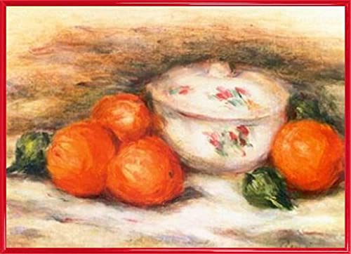 1art1 Pierre Auguste Renoir Poster Kunstdruck Bild und Kunststoff-Rahmen - Stillleben Mit Gedecktem Tisch Und Orangen (70 x 50cm) von 1art1