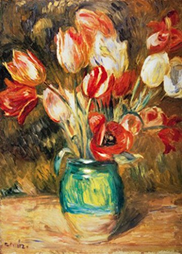 1art1 Pierre Auguste Renoir Tulpen In Einer Vase, 2-Teilig Fototapete Poster-Tapete 250x180 cm von 1art1