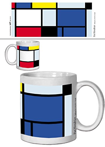 1art1 Piet Mondrian, Tableau No. I, 1921-1925 Foto-Tasse Kaffeetasse (9x8 cm) + 1x Überraschungs-Sticker von 1art1