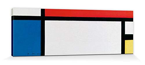 1art1 Piet Mondrian Poster Komposition II In Rot, Blau, Gelb, 1930 Bilder Leinwand-Bild Auf Keilrahmen | XXL-Wandbild Poster Kunstdruck Als Leinwandbild 120x40 cm von 1art1