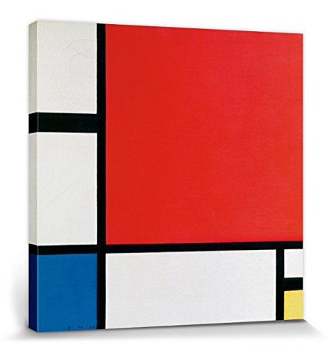 1art1 Piet Mondrian Poster Komposition II In Rot, Blau, Gelb, 1930 Bilder Leinwand-Bild Auf Keilrahmen | XXL-Wandbild Poster Kunstdruck Als Leinwandbild 40x40 cm von 1art1