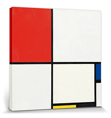 1art1 Piet Mondrian Poster Komposition Nr. III Mit Rot, Blau, Gelb Und Schwarz, 1929 Bilder Leinwand-Bild Auf Keilrahmen | XXL-Wandbild Poster Kunstdruck Als Leinwandbild 40x40 cm von 1art1