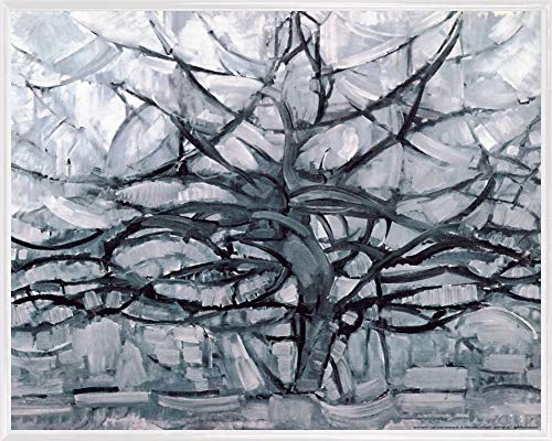 1art1 Piet Mondrian Poster Kunstdruck Bild und Kunststoff-Rahmen - Der Graue Baum, 1912 (50 x 40cm) von 1art1