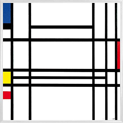 1art1 Piet Mondrian Poster Kunstdruck Bild und Kunststoff-Rahmen - Komposition No. 10, 1939-42 (40 x 40cm) von 1art1