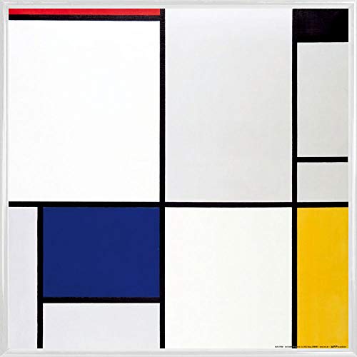 1art1 Piet Mondrian Poster Kunstdruck Bild und Kunststoff-Rahmen - Tableau I, 1921 (40 x 40cm) von 1art1