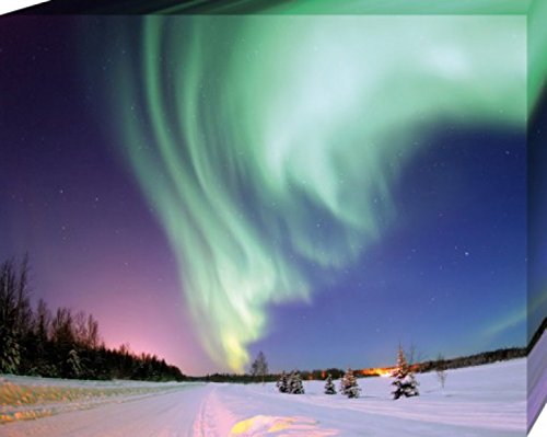 1art1 Polarlichter Poster Polarlicht Über Der Schneelandschaft Bilder Leinwand-Bild Auf Keilrahmen | XXL-Wandbild Poster Kunstdruck Als Leinwandbild 50x40 cm 1art1 Polarlichter Poster Polarlicht Über Der Schneelandschaft Bilder Leinwand-Bild Auf Keilrahmen | XXL-Wandbild Poster Kunstdruck Als Leinwandbild 50x40 cm von 1art1