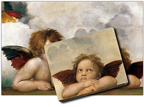 1art1 Raphael, Raffaels Engel (Detail) 1 Kunstdruck Bild (120x80 cm) + 1 Mauspad (23x19 cm) Geschenkset von 1art1