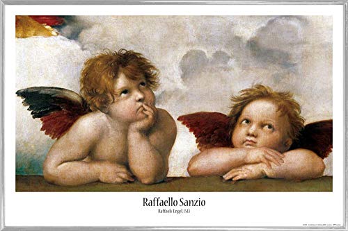 1art1 Raphael Poster Plakat | Bild und Kunststoff-Rahmen - Raffaels Engel (Detail) (91 x 61cm) von 1art1